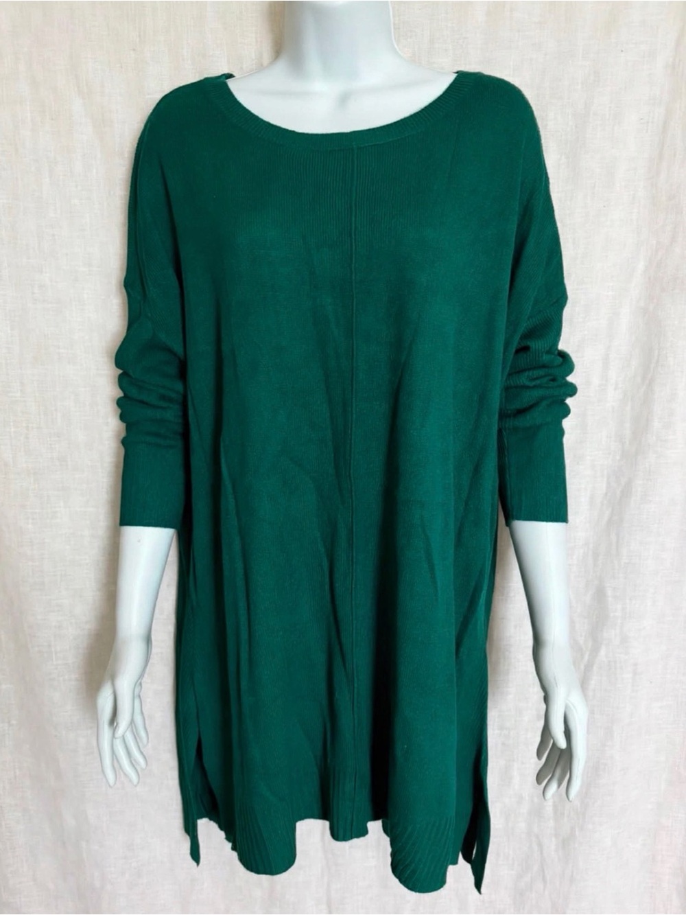 a.n.a Forest Green Long Sleeve Tunic Sweater Dress